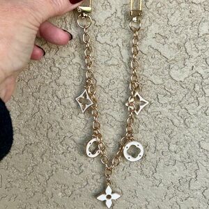Luxury Gold & White Bag-Charm Chain